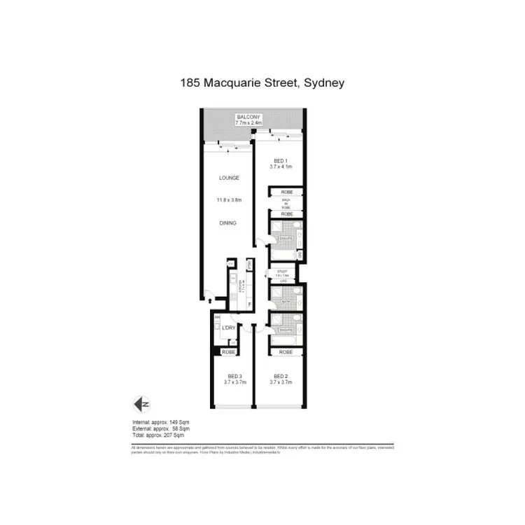 Floorplan of Homely apartment listing, 185 Macquarie Street, Sydney NSW 2000