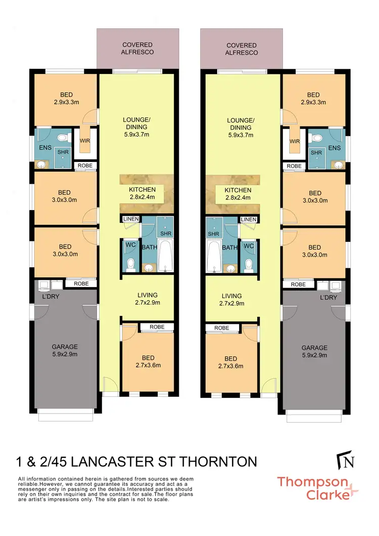 Floorplan of Homely unit listing, 1 & 2/45 Lancaster Street, Thornton NSW 2322