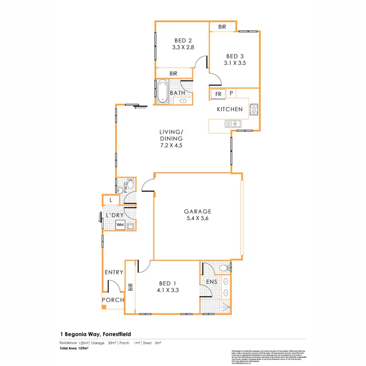 Floorplan of Homely house listing, 1 Begonia Way, Forrestfield WA 6058