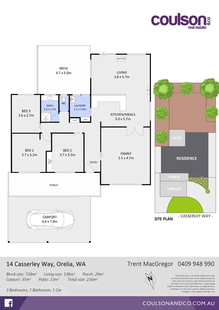 Floorplan of Homely house listing, 14 Casserley Way, Orelia WA 6167