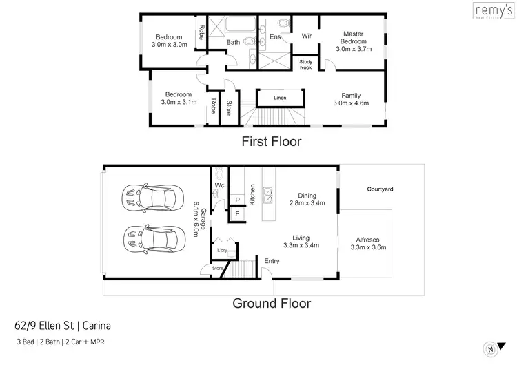 Floorplan of Homely townhouse listing, 62/9 Ellen Street, Carina QLD 4152