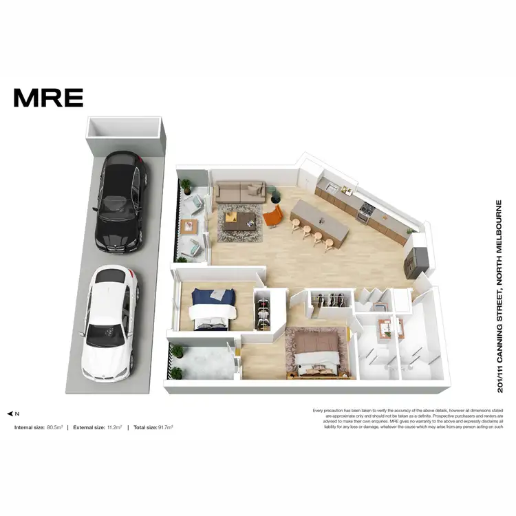 Floorplan of Homely apartment listing, 201/111 Canning Street, North Melbourne VIC 3051