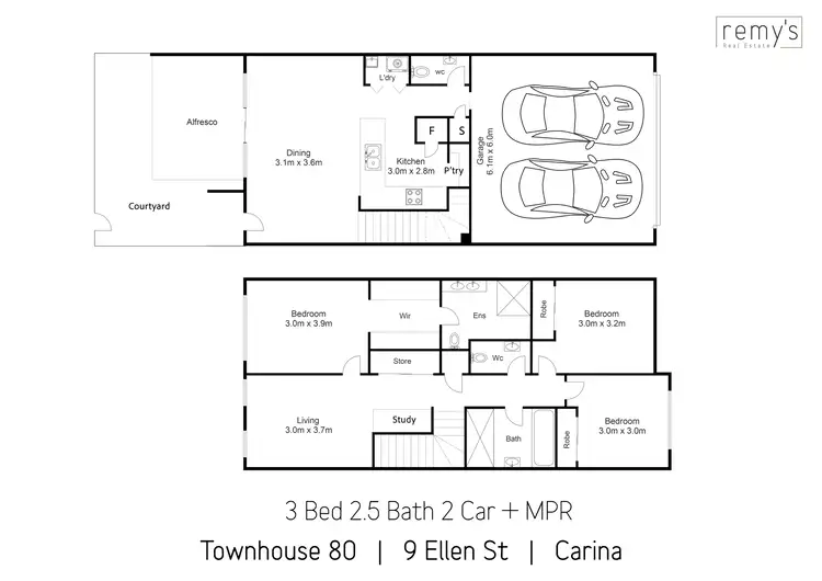 Floorplan of Homely townhouse listing, 80/9 Ellen Street, Carina QLD 4152