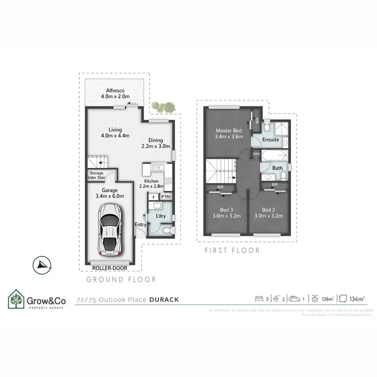 Floorplan of Homely townhouse listing, 72/75 Outlook Place, Durack QLD 4077