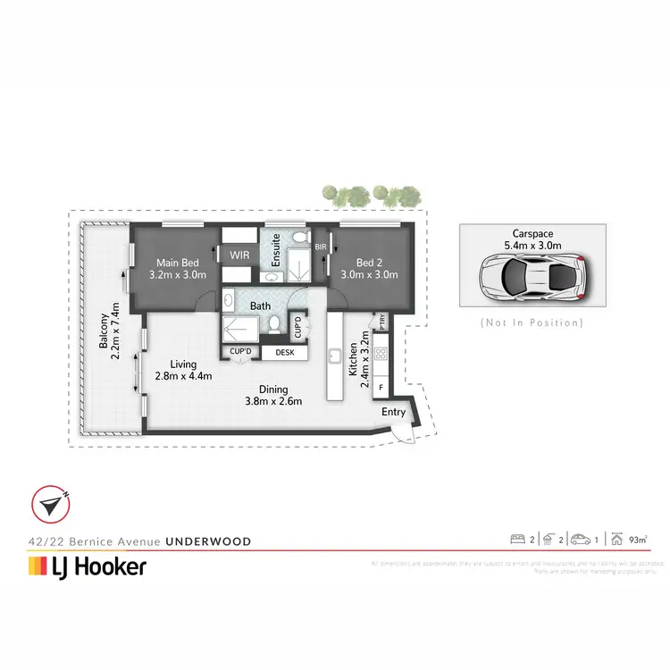 Floorplan of Homely unit listing, 42/22 Bernice Avenue, Underwood QLD 4119