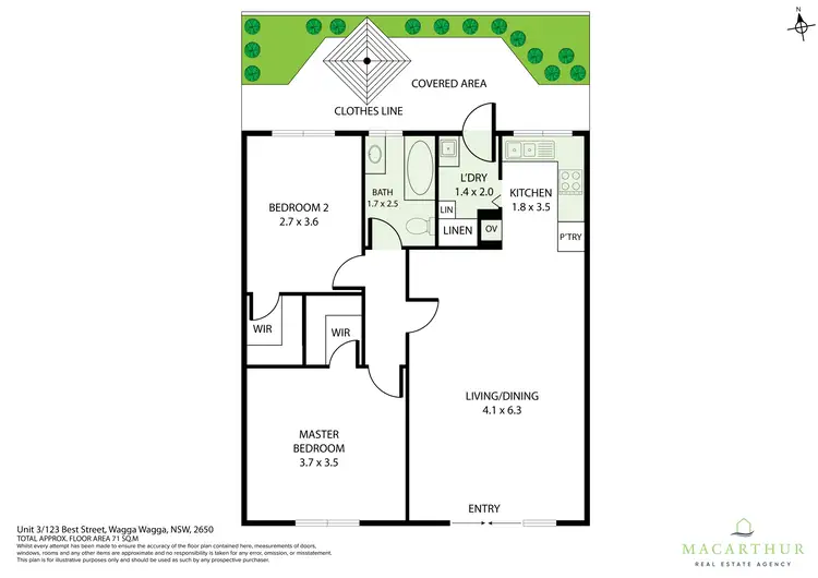 Floorplan of Homely unit listing, 3/123 Best Street, Wagga Wagga NSW 2650