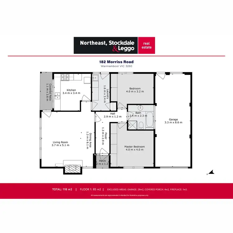 Floorplan of Homely unit listing, 182 Morriss Road, Warrnambool VIC 3280