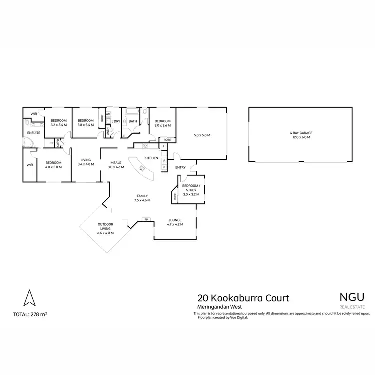 Floorplan of Homely house listing, 20 Kookaburra Court, Meringandan West QLD 4352