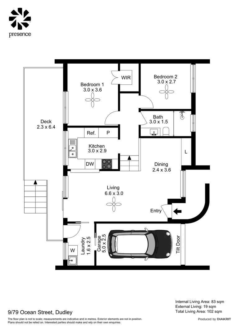 Floorplan of Homely townhouse listing, 9/79 Ocean Street, Dudley NSW 2290