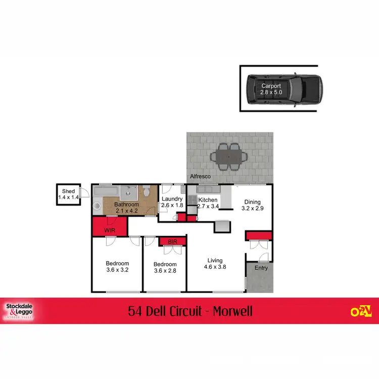 Floorplan of Homely townhouse listing, 54 Dell Circuit, Morwell VIC 3840