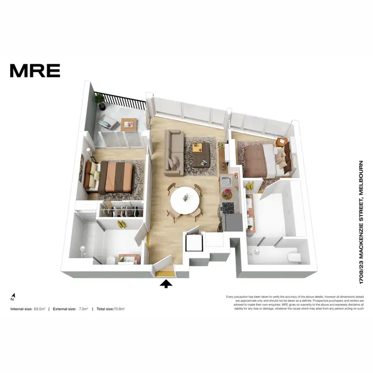 Floorplan of Homely apartment listing, 1708/23 Mackenzie Street, Melbourne VIC 3000
