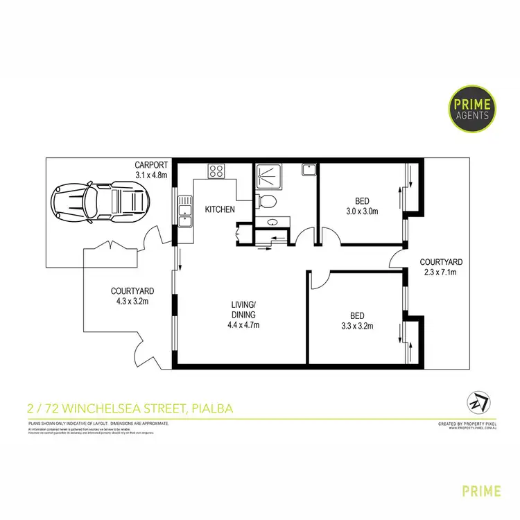Floorplan of Homely unit listing, 2/72 Winchelsea Street, Pialba QLD 4655