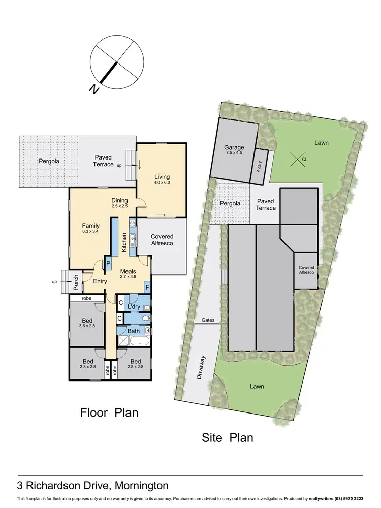 Floorplan of Homely house listing, 3 Richardson Drive, Mornington VIC 3931