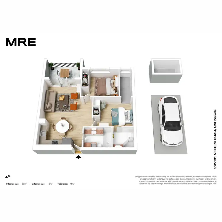 Floorplan of Homely apartment listing, 102/181 Neerim Road, Carnegie VIC 3163