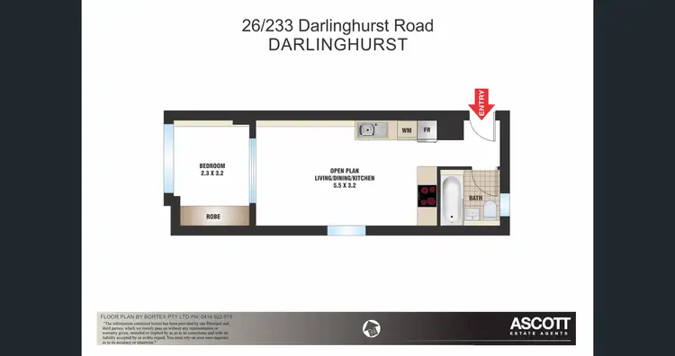 Floorplan of Homely apartment listing, 26/233 Darlinghurst Road, Darlinghurst NSW 2010