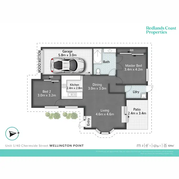Floorplan of Homely villa listing, 1/40 Chermside Street, Wellington Point QLD 4160
