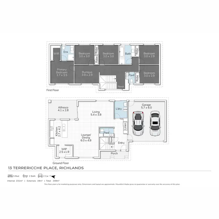 Floorplan of Homely house listing, 13 Terrericche Place, Richlands QLD 4077