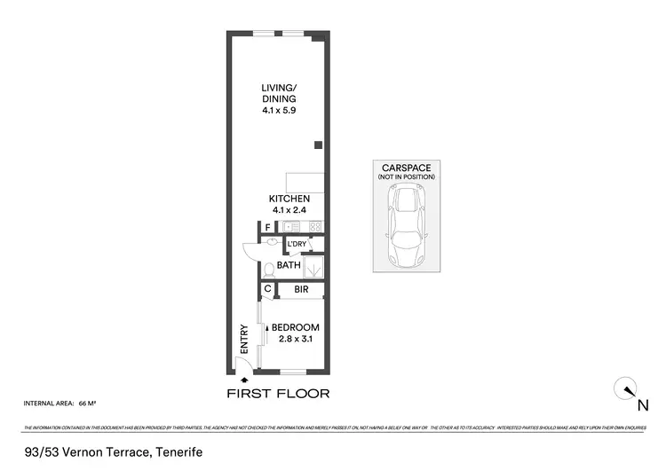 Floorplan of Homely apartment listing, 93/53 Vernon Terrace, Teneriffe QLD 4005