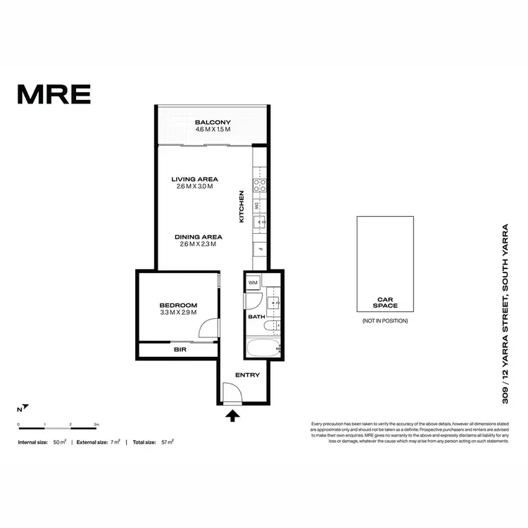 Floorplan of Homely apartment listing, 309/12 Yarra Street, South Yarra VIC 3141