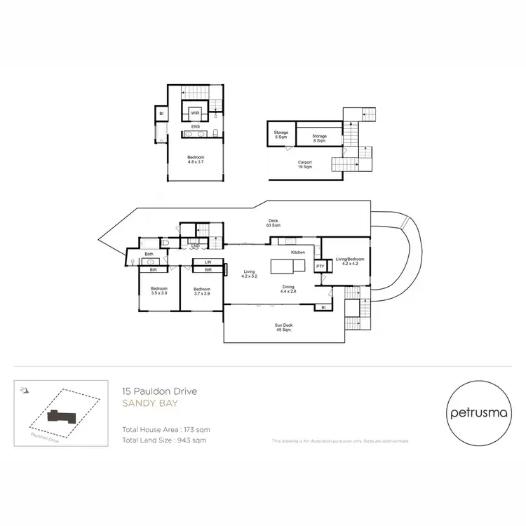 Floorplan of Homely house listing, 15 Pauldon Drive, Sandy Bay TAS 7005