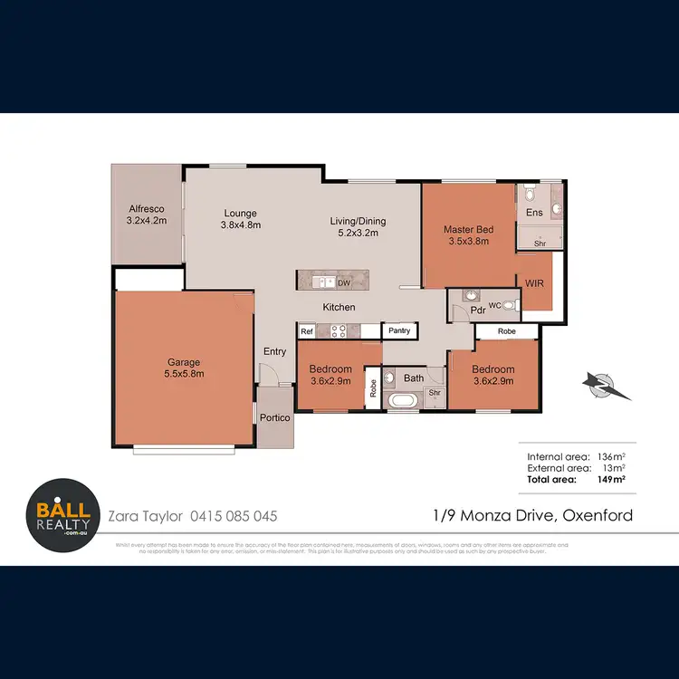 Floorplan of Homely house listing, 1/9 Monza Drive, Oxenford QLD 4210