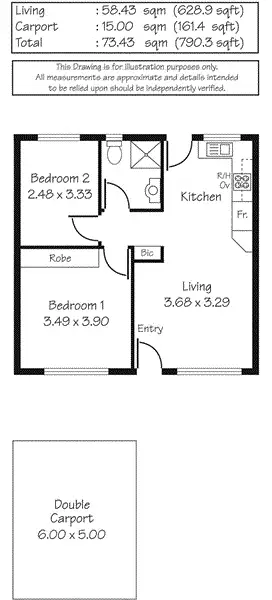Floorplan of Homely unit listing, 6/11 Alexander Street, Largs Bay SA 5016