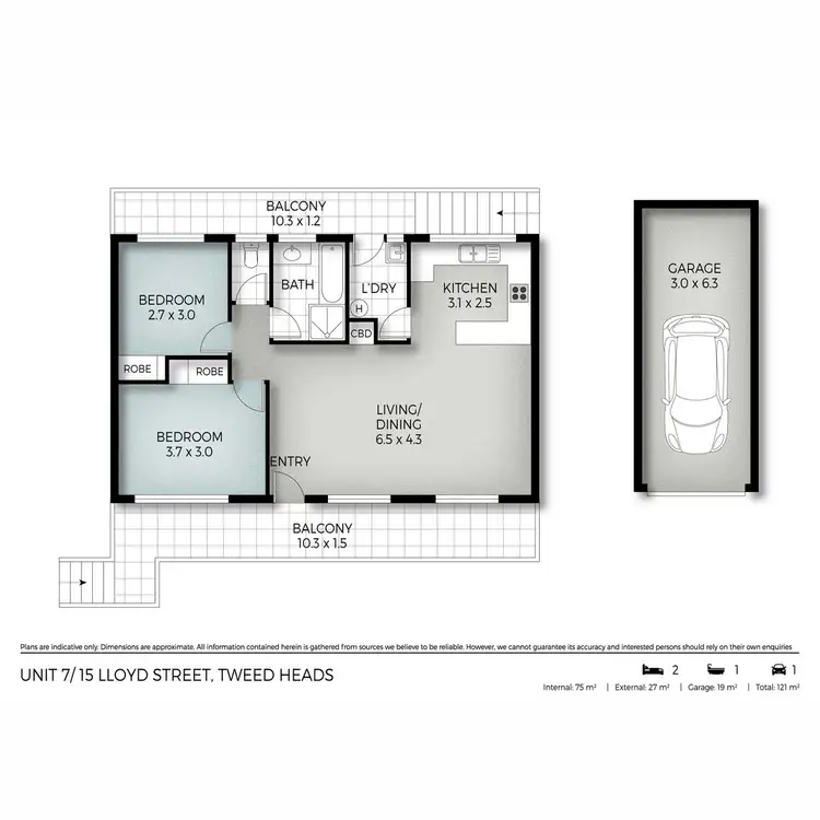 Floorplan of Homely apartment listing, 7/15 Lloyd Street, Tweed Heads South NSW 2486