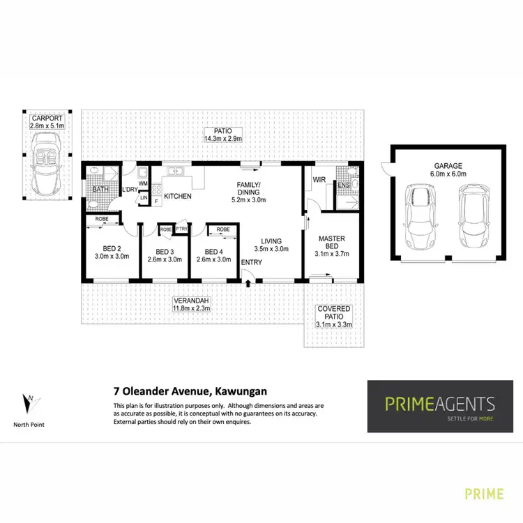 Floorplan of Homely house listing, 7 Oleander Avenue, Kawungan QLD 4655