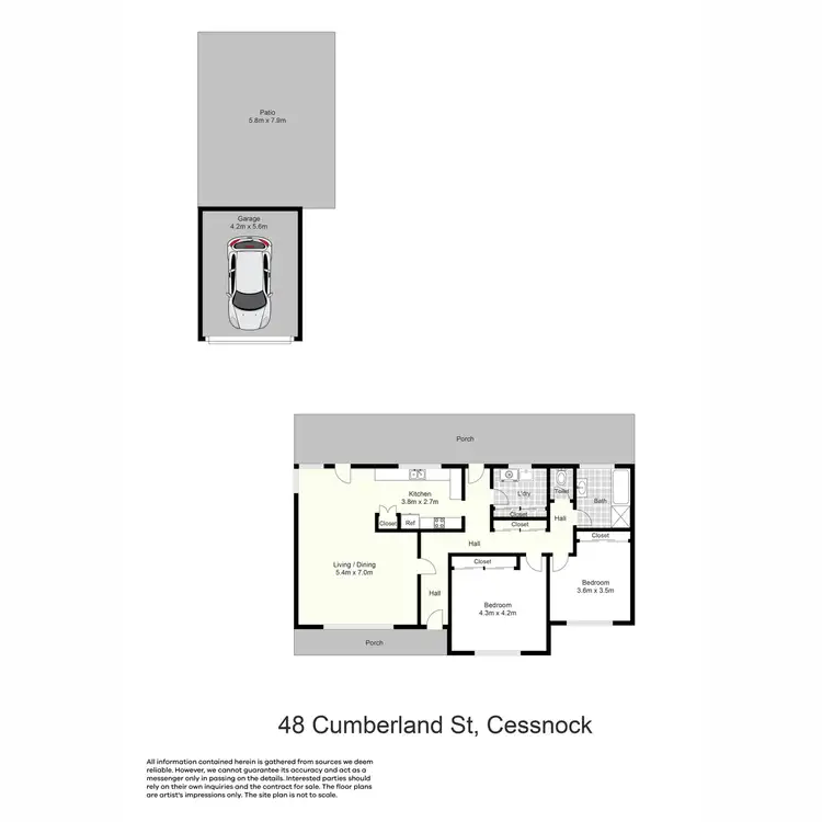 Floorplan of Homely house listing, 48 Cumberland Street, Cessnock NSW 2325