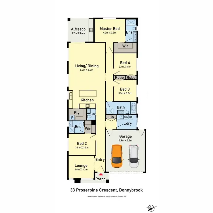 Floorplan of Homely house listing, 33 Proserpine Crescent, Donnybrook VIC 3064