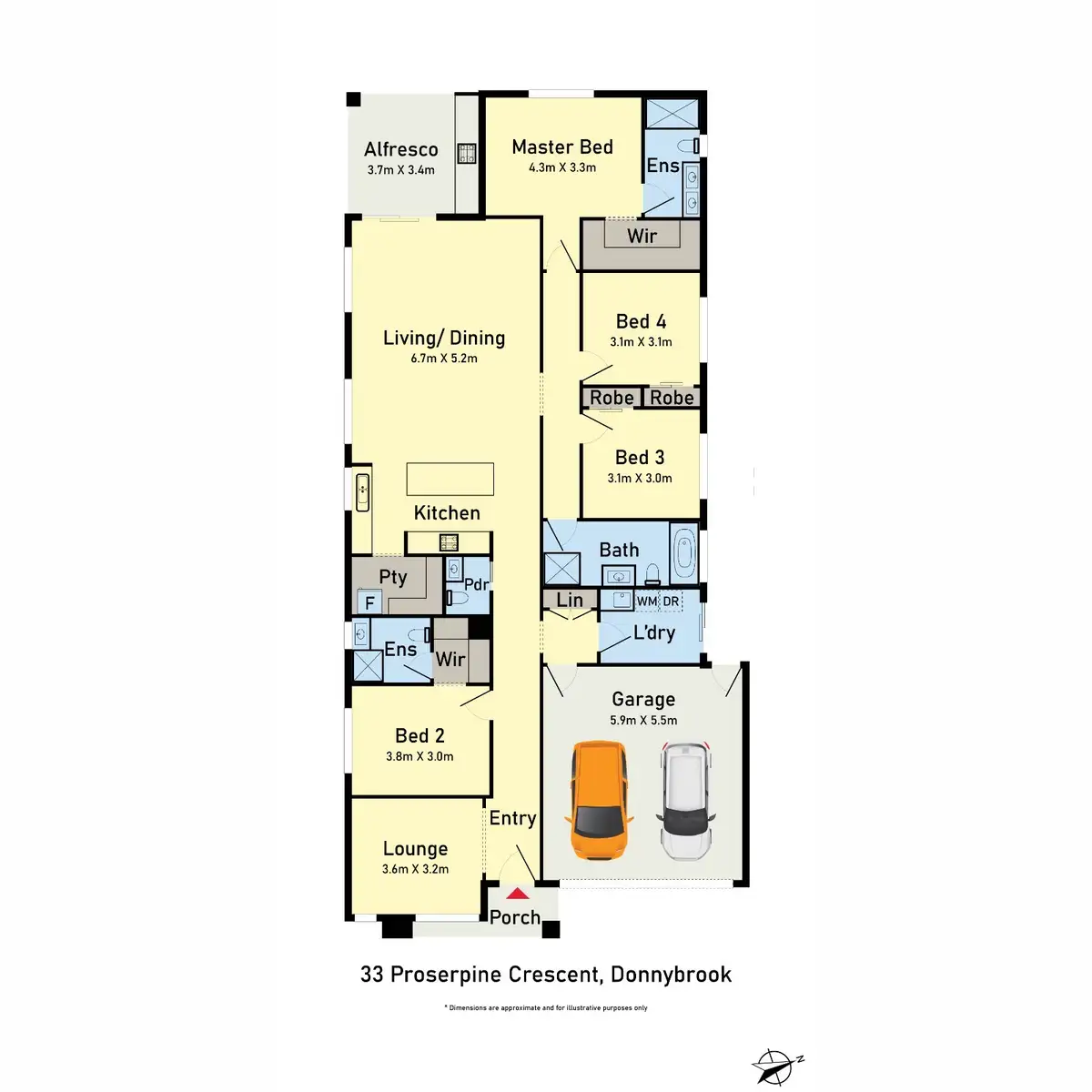 Floorplan of Homely house listing, 33 Proserpine Crescent, Donnybrook VIC 3064