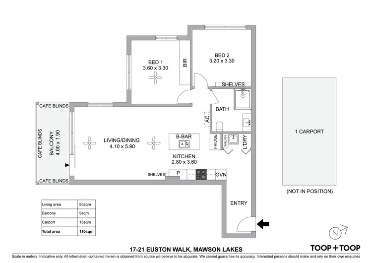 Floorplan of Homely apartment listing, 17/21-25 Euston Walk, Mawson Lakes SA 5095