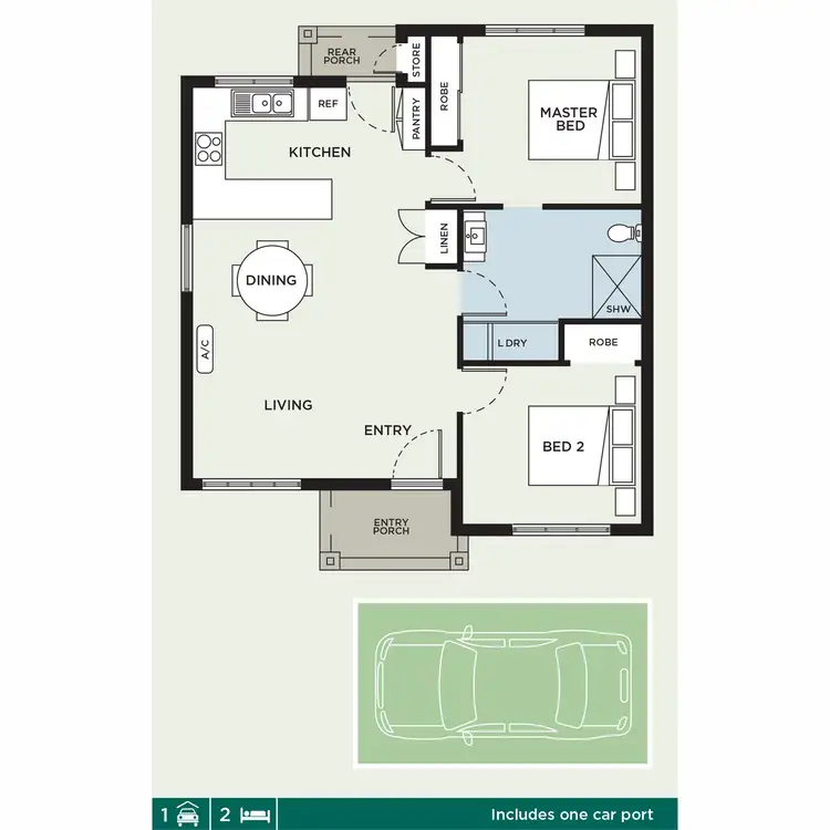 Floorplan of Homely retirement listing, 50/46 Baxter-Tooraddin Road, Baxter VIC 3911