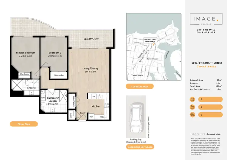 Floorplan of Homely unit listing, 1009/2-4 Stuart Street, Tweed Heads NSW 2485
