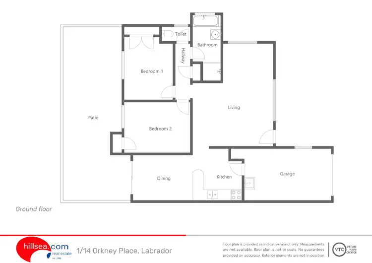 Floorplan of Homely semi-detached listing, 1/14 Orkney Place, Labrador QLD 4215