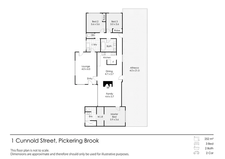 Floorplan of Homely house listing, 1 Cunnold Street, Pickering Brook WA 6076