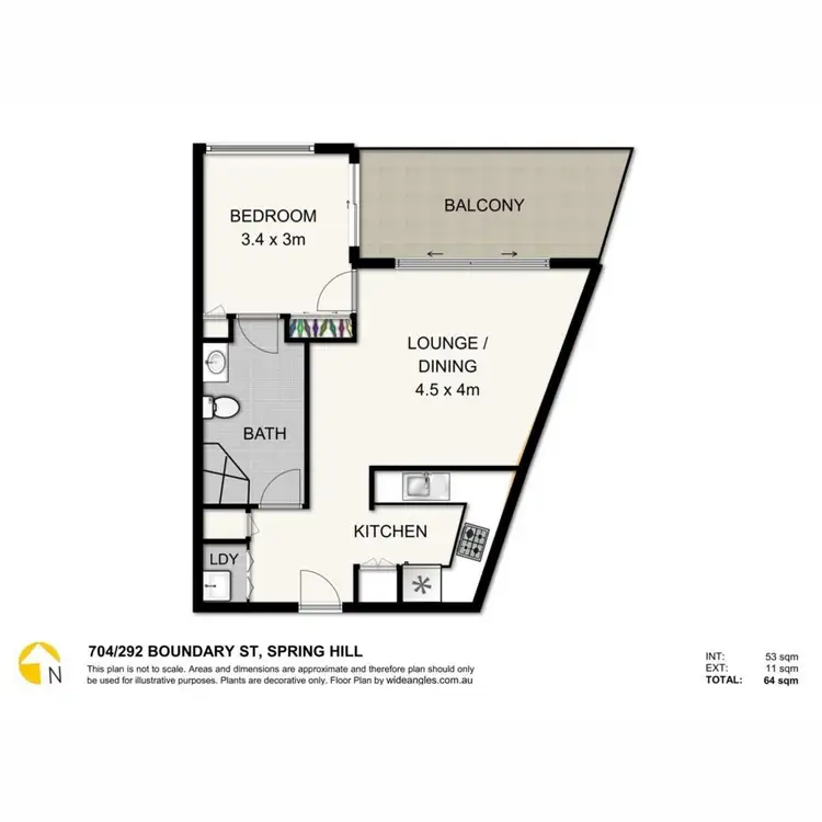 Floorplan of Homely apartment listing, 704/292 Boundary Street, Spring Hill QLD 4000