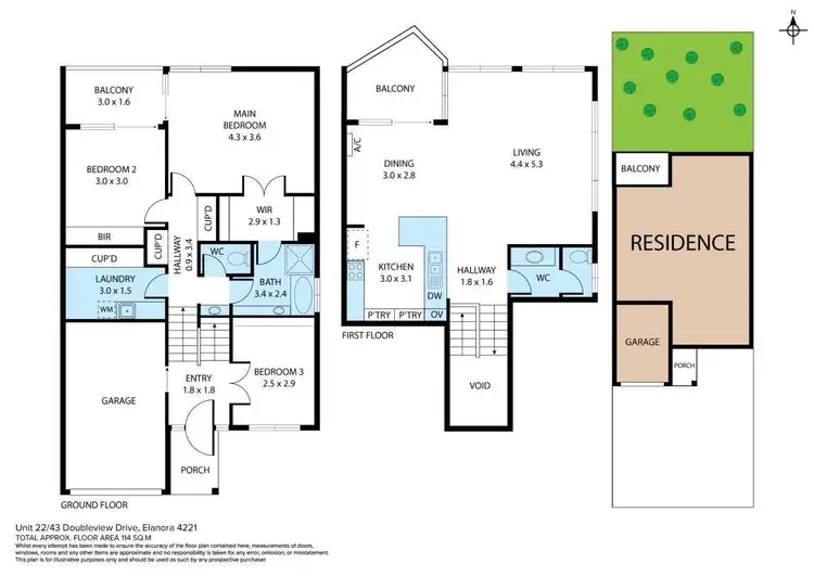 Floorplan of Homely townhouse listing, 22/43 Doubleview Drive, Elanora QLD 4221