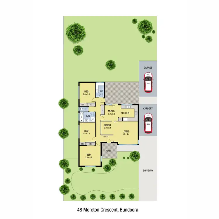 Floorplan of Homely house listing, 48 Moreton Crescent, Bundoora VIC 3083