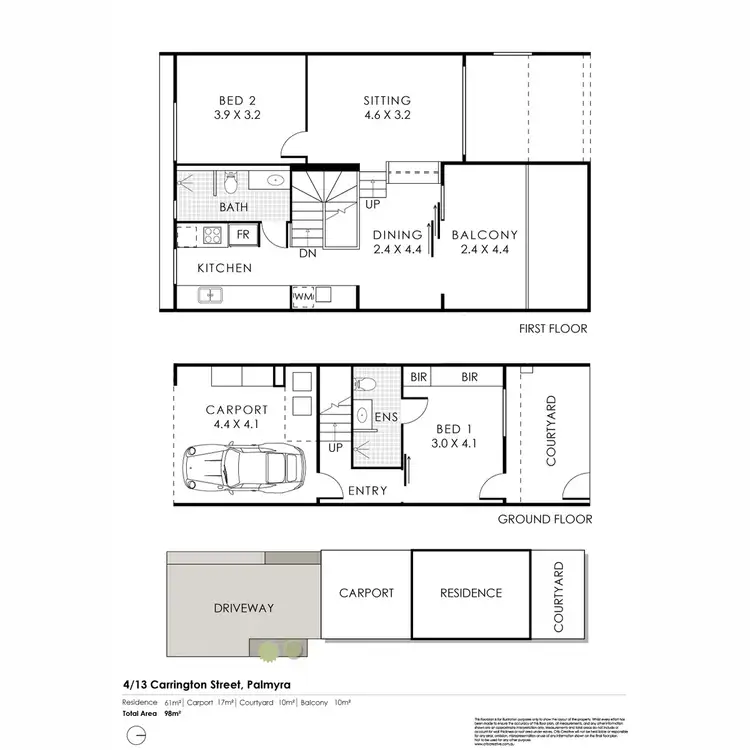 Floorplan of Homely apartment listing, 4/13 Carrington Street, Palmyra WA 6157
