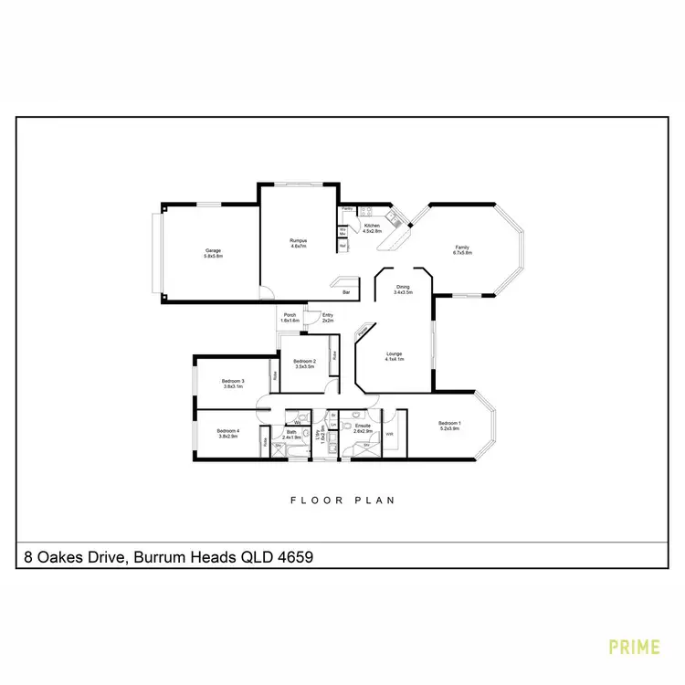 Floorplan of Homely house listing, 8 Oakes Drive, Burrum Heads QLD 4659