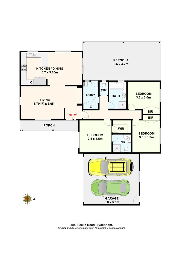 Floorplan of Homely unit listing, 3/99 Pecks Road, Sydenham VIC 3037