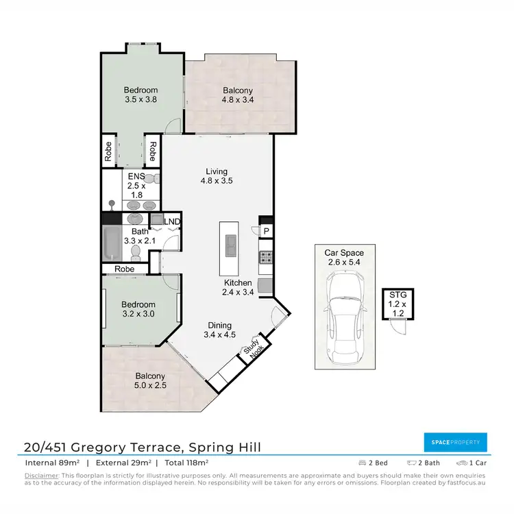 Floorplan of Homely apartment listing, 20/451 Gregory Tce, Spring Hill QLD 4000