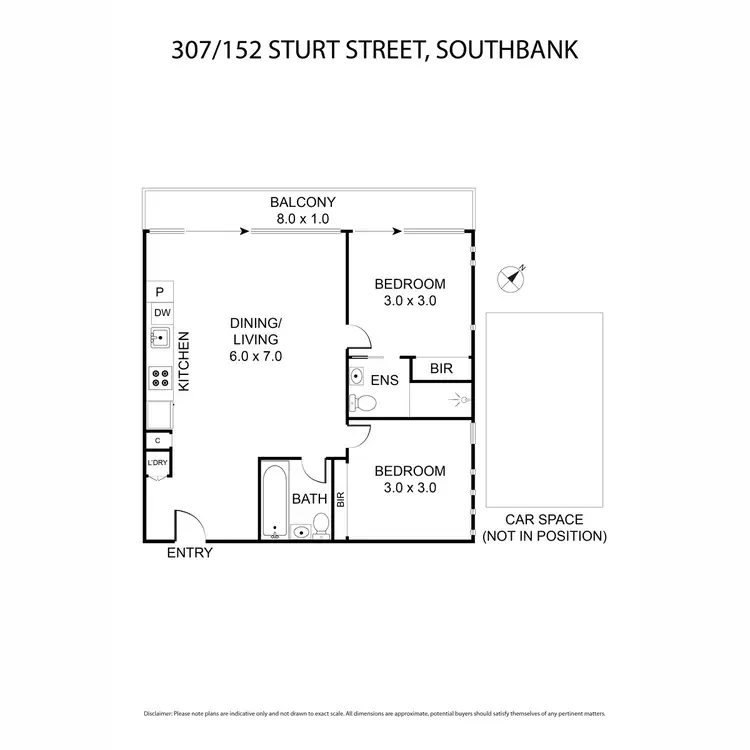 Floorplan of Homely apartment listing, 307/152 Sturt Street, Southbank VIC 3006