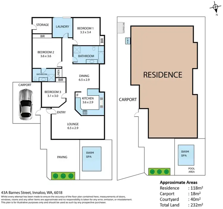 Floorplan of Homely villa listing, 43a Barnes Street, Innaloo WA 6018