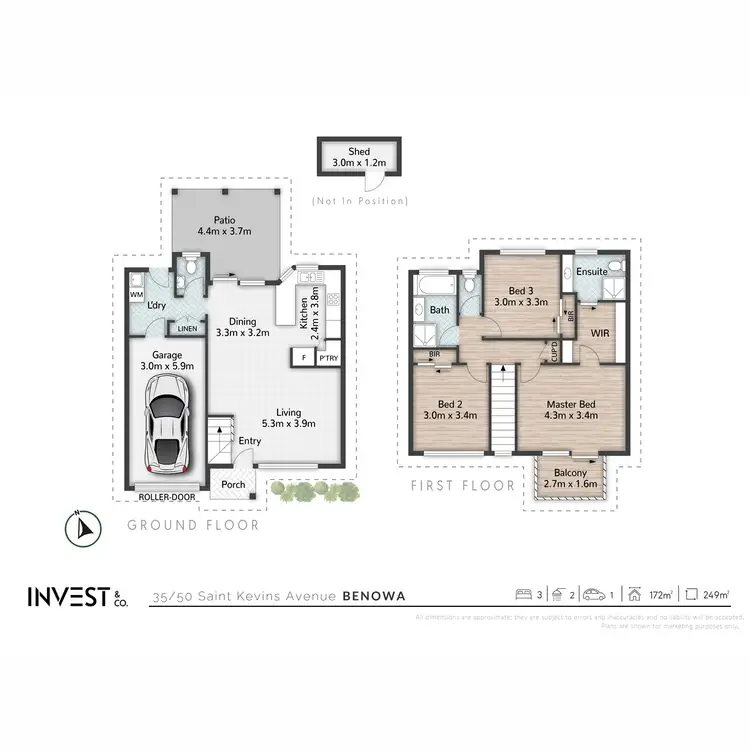 Floorplan of Homely townhouse listing, 35/50 St Kevins Avenue, Benowa QLD 4217