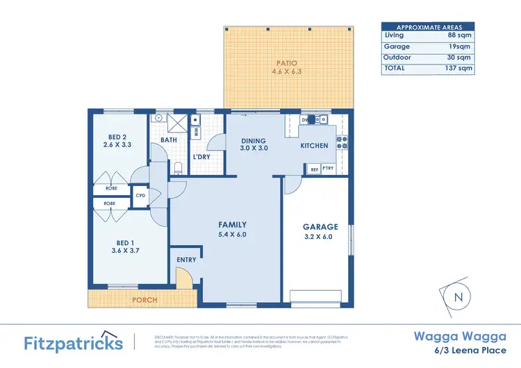 Floorplan of Homely villa listing, 6/3 Leena Place, Wagga Wagga NSW 2650