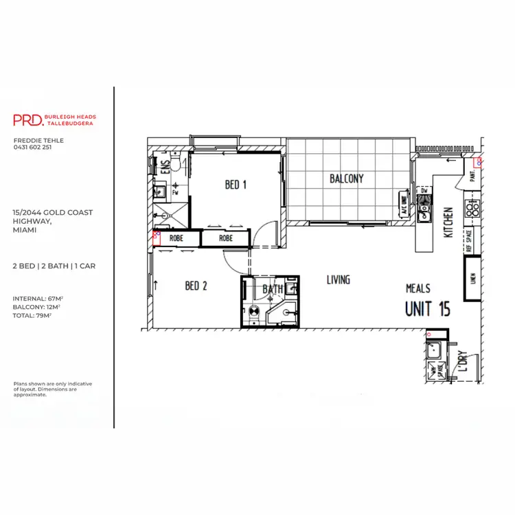 Floorplan of Homely unit listing, 15/2044 Gold Coast Highway, Miami QLD 4220