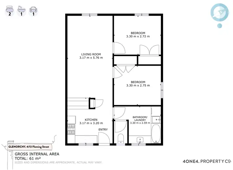 Floorplan of Homely house listing, 4/13 Fleming Street, Glenorchy TAS 7010