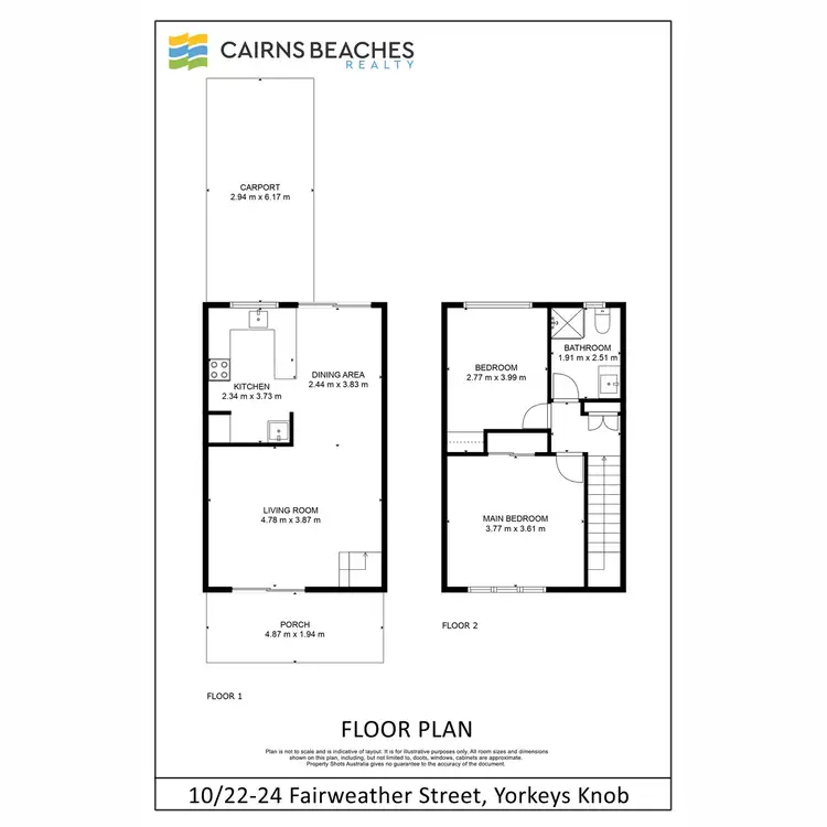 Floorplan of Homely townhouse listing, 10/22-24 Fairweather Street, Yorkeys Knob QLD 4878